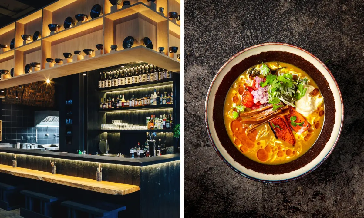 Ramenhead bar area and ramen dish