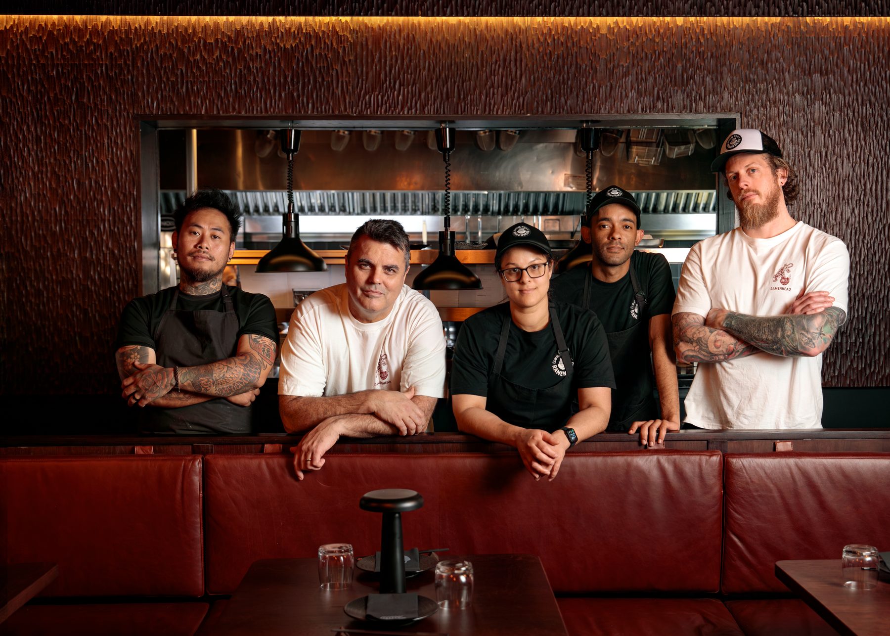 The Ramenhead Izakaya kitchen team at the pass on Kloof Street